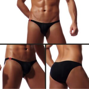 Wholesale Men's Low-Rise Nylon Underpants Foreign Trade Nightclub Performance Thin Ice Silk Pants