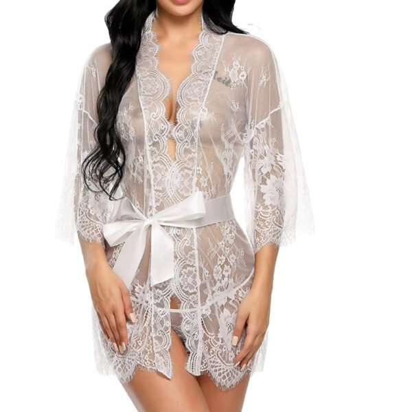 Seductive Mesh Pajamas for Women New European American Style Sexy Lingerie Lace Nightgown - Image 4
