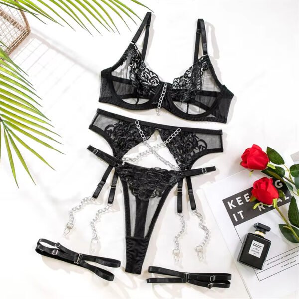 New Arrival Erotica Lace Womens Bras Panty Set Nightclub Sleeping Underwear Female 3 Piece Sexy Lingerie - Image 5