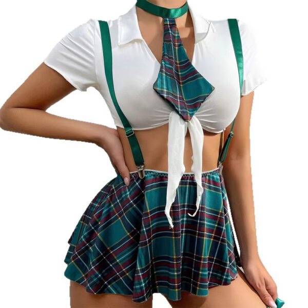 Women Cosplay Student Uniform Schoolgirl Bodysuit Women Sexy Lingerie Pleated Skirt Costumes Sex - Image 5