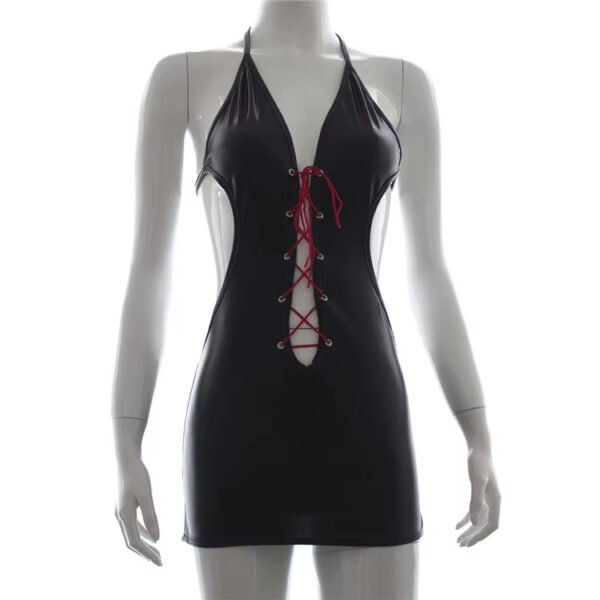Leather Bodysuits Lingerie Bustier Corset Dress Adjustable Sexy Women's Backless Dresses Clubwear - Image 3