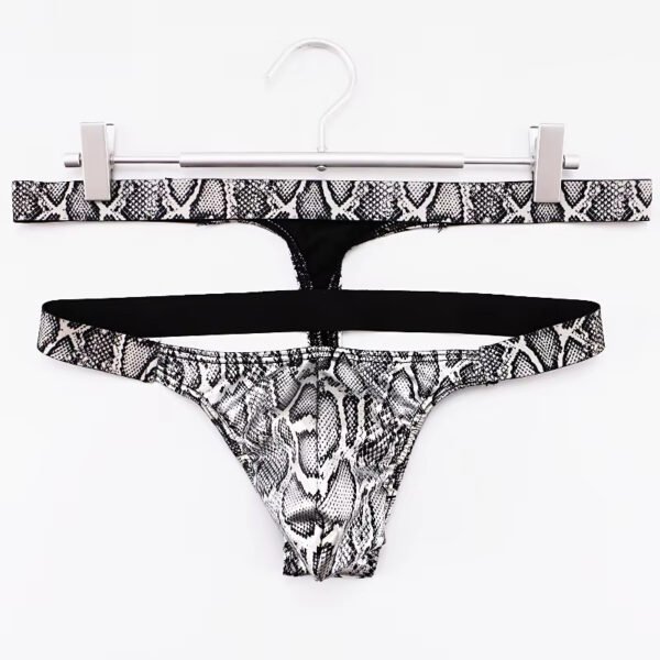 Men Sling Conjoined T-back Sexy Snake Skin Python Pattern European and n Style Foreign Trade - Image 6