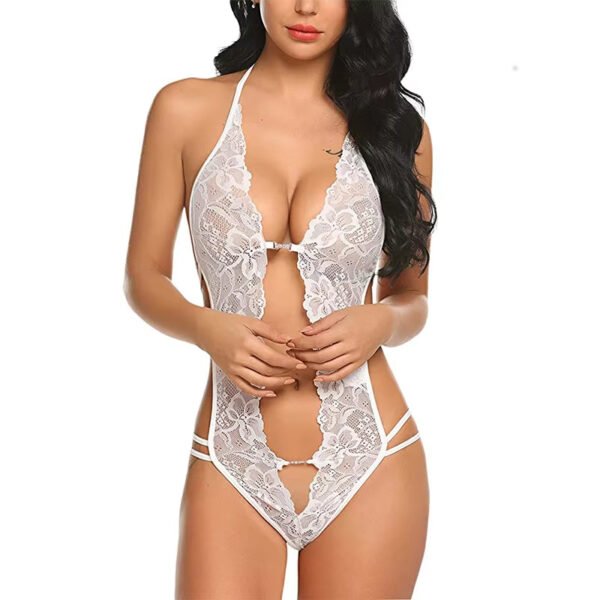 Hot Cheap Hollow Out One Piece See Through Sheer Mesh Lace Embroidery Sexy Teddy Plus Size Womens Underwear Sets Sexy Lingerie