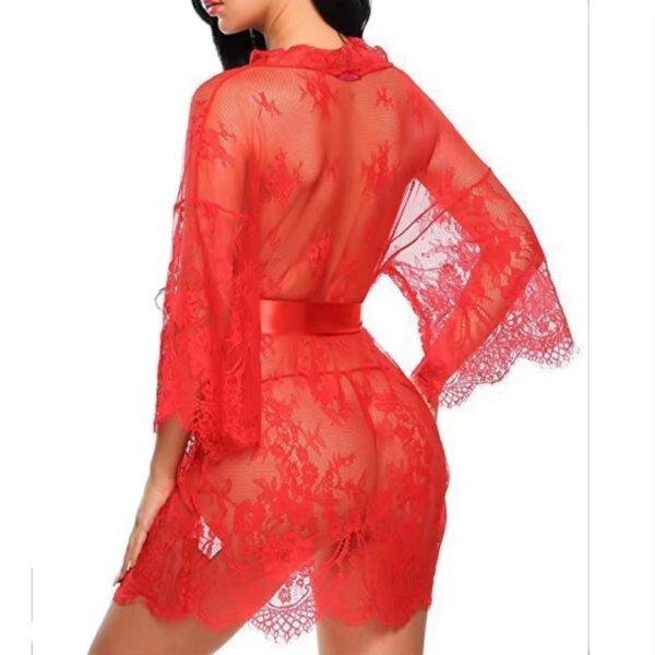 Seductive Mesh Pajamas for Women New European American Style Sexy Lingerie Lace Nightgown - Image 2