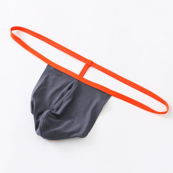 Men's thong low waist sexy male underwear breathable ice silk high cross thong pants male - Image 5