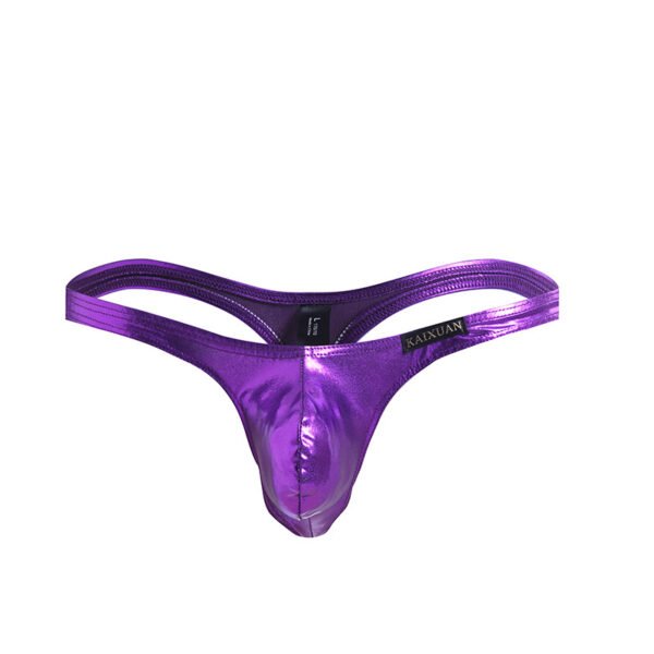 Erotic Faux Leather T Pants Low Waist Sexy U Cam Panties Men's Thong Slutty Male Panties - Image 6