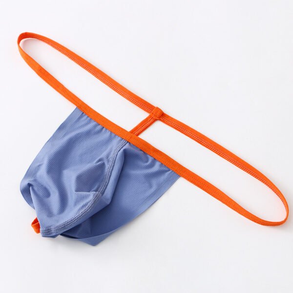 Men's thong low waist sexy male underwear breathable ice silk high cross thong pants male - Image 3
