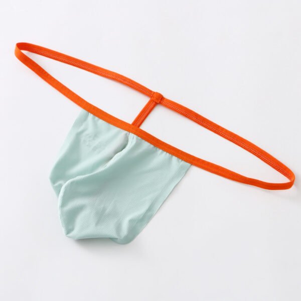 Men's thong low waist sexy male underwear breathable ice silk high cross thong pants male - Image 2