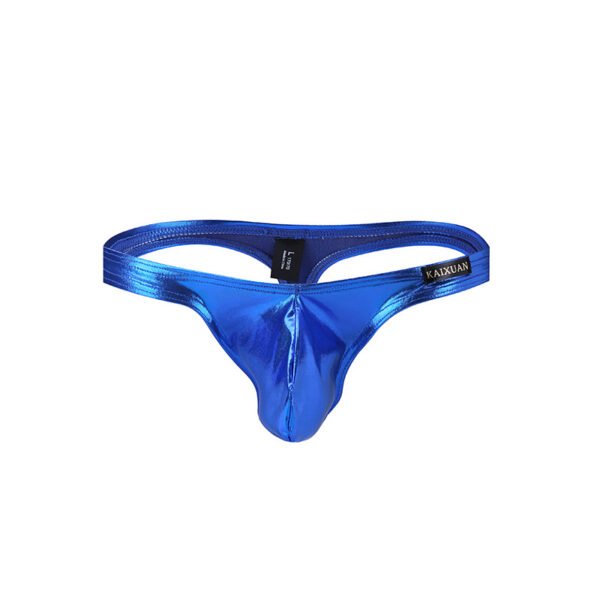 Erotic Faux Leather T Pants Low Waist Sexy U Cam Panties Men's Thong Slutty Male Panties - Image 2