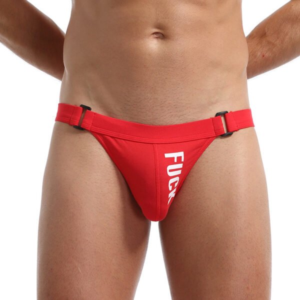 Europe and the United States low waist sexy men's thong solid color letters temptation double thongs - Image 3
