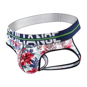 Printed new trend men's erotic thong men's low waist cotton breathable double thong male