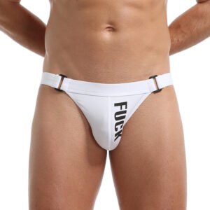 Europe and the United States low waist sexy men's thong solid color letters temptation double thongs