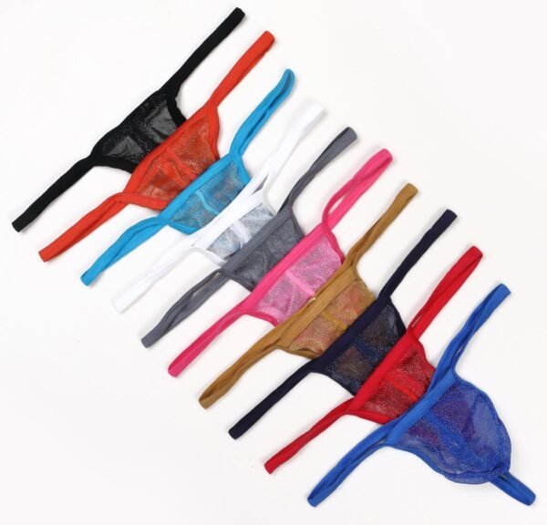 GAY Men's Underwear Fine Mesh Low Waisted Single Thong T Pants Plus Size - Image 8