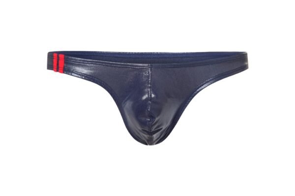 Men's Sexy Underwear Mid-Low Waist U Bump Light Silk T Pants Nightclub Performance Faux Leather Thongs - Image 8