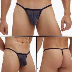 GAY Men's Underwear Fine Mesh Low Waisted Single Thong T Pants Plus Size