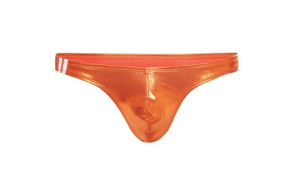 Men's Sexy Underwear Mid-Low Waist U Bump Light Silk T Pants Nightclub Performance Faux Leather Thongs - Image 4