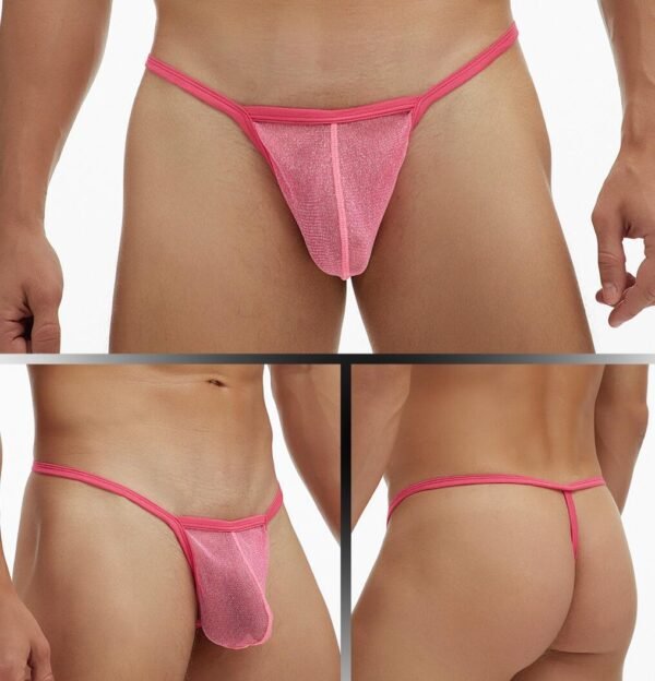GAY Men's Underwear Fine Mesh Low Waisted Single Thong T Pants Plus Size - Image 3