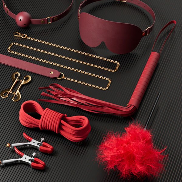 High-grade leather suit SM suit nipple clamps bondage - Image 3