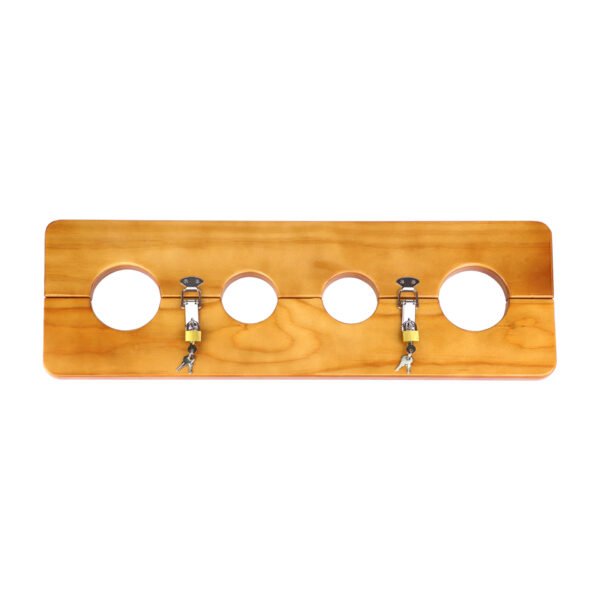 sm props wooden shackles handcuffs with lock torture shackles tied - Image 2