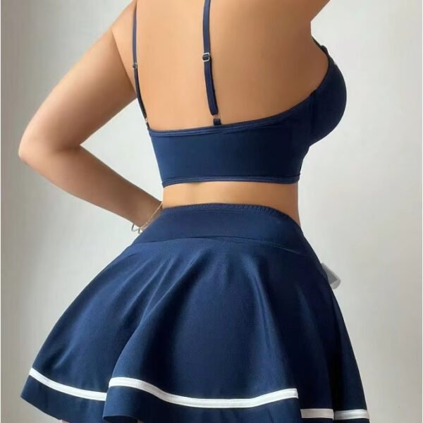 Wholesale New Love Sexy French Contrast Stitching Strap Bow Love Set Embroidery Decorated Firm Control Level Underwear - Image 3