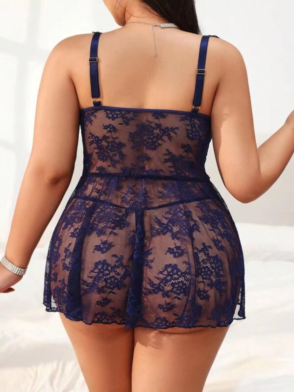 Elegant Ladies' Two-Piece Set European American Style Floral Lace XL Size Sexy Breathable Summer Winter Home Wear Elastic ODM - Image 3