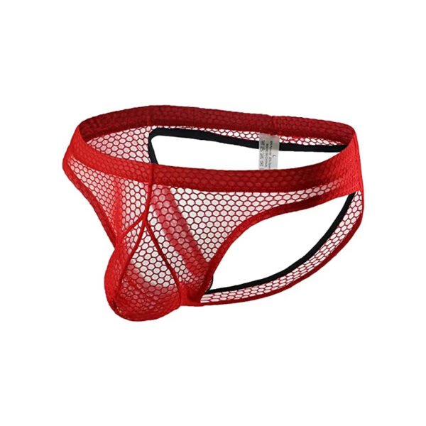 Men's Low-Rise Ultra-Thin Jockstrap Briefs Sexy Transparent Net Gauze Panties with Naked Appeal - Image 4