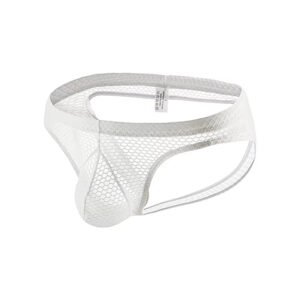 Men's Low-Rise Ultra-Thin Jockstrap Briefs Sexy Transparent Net Gauze Panties with Naked Appeal