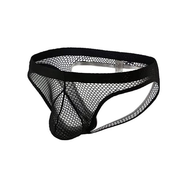 Men's Low-Rise Ultra-Thin Jockstrap Briefs Sexy Transparent Net Gauze Panties with Naked Appeal - Image 2