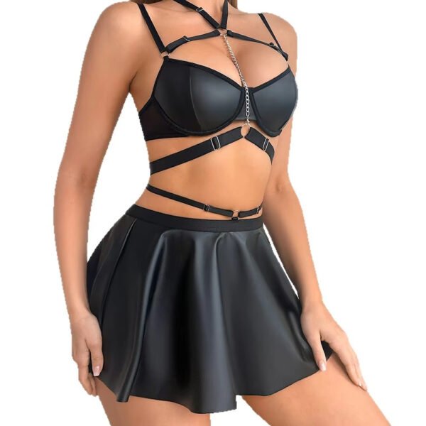 Wholesale PU New Womens Sleepwear Gadispanas 18 Telanjang Elegant Suspender Skirt Temptation Virgin Killer Nightdress Sleepwear