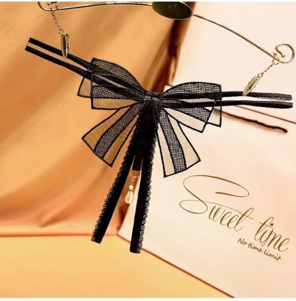 Valentine's Day Gift Creative Female Brief Underwear Transparent Hollow Opening Temptation Pearl Pendant Passion Flirt Thong - Image 7