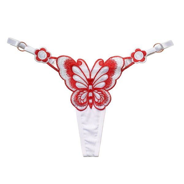 Super September Butterfly Element T-back Sexy Transparent Underwear Women Thong - Image 4