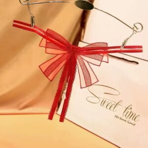 Valentine's Day Gift Creative Female Brief Underwear Transparent Hollow Opening Temptation Pearl Pendant Passion Flirt Thong