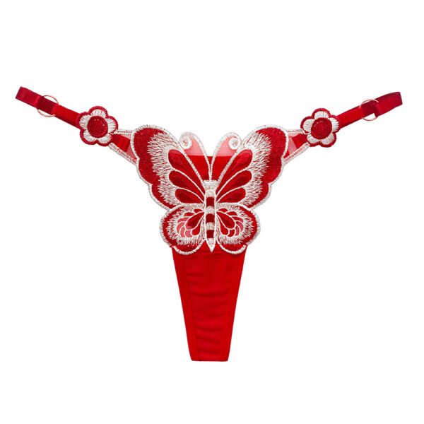 Super September Butterfly Element T-back Sexy Transparent Underwear Women Thong - Image 2