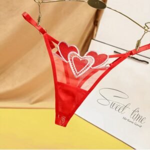 New Arrival Thongs Women's Panties Heart Shape Embroidery Female Underwear Sexy Lingerie Temptation Tangas Mujer T-Back G-String