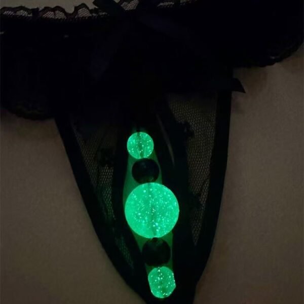 Sexy Underwear Women's Luminous Pearl Massage Thong Open Switch No Take off European and American Nightclub Underwear - Image 2